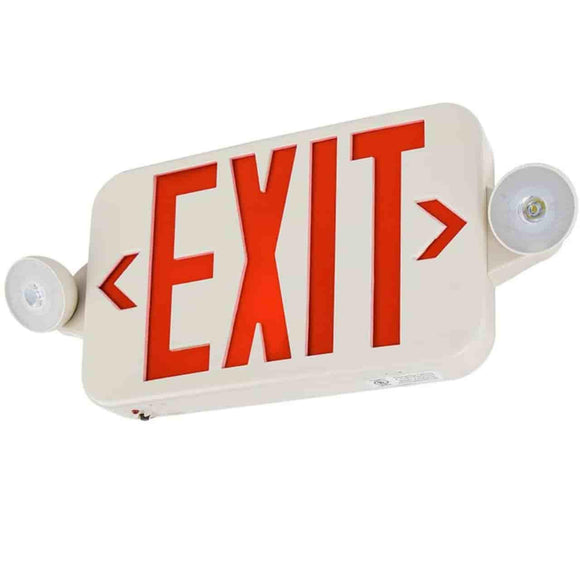 Halco 95005 Evade Exit Sign & Emergency Unit Combo Red Lettering