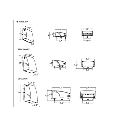 Halco (39874) - 15watt, 3-CCT, LED, Dark Bronze, Adjustable, Photocell ~ Wall Pack