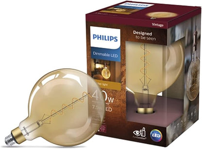 Philips (536268) ~ 7.5 Watt, Glass, LED Globe, E26 base, 2000K