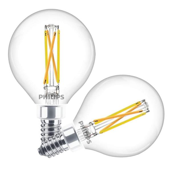 (2 pack) Philips (573303) ~ 3.5Watt, E12 base, 27k, G16.5, LED, Candelabra Bulb