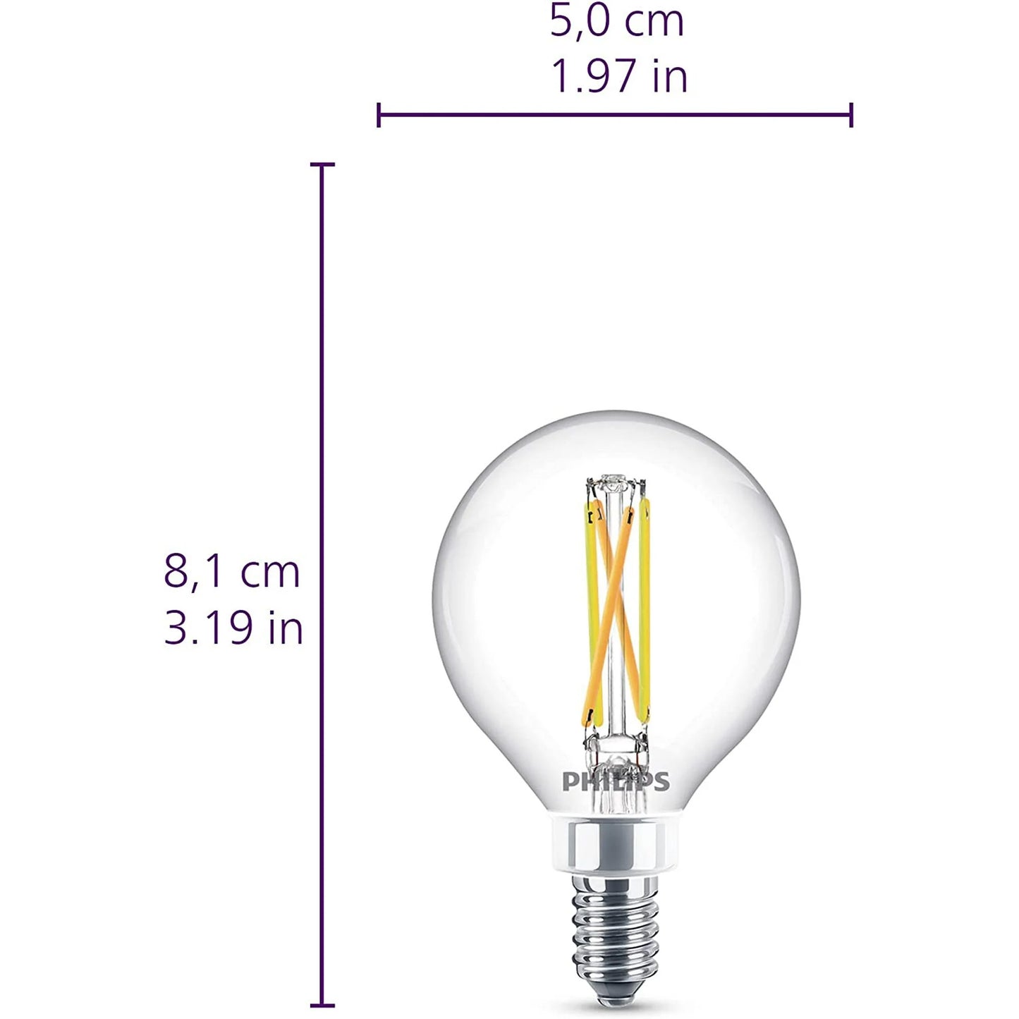 (12 pack) Philips (573303) ~ 3.5Watt, E12 base, LED, 27k, Candelabra Bulb