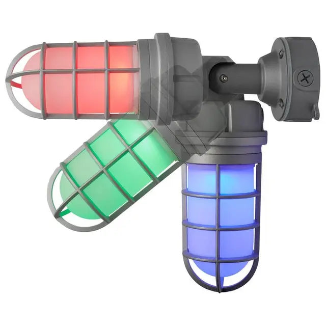 Satco (65-551) - 20watt, RGB Selectable, LED, Gray Finish ~ Vapor Tight Fixture