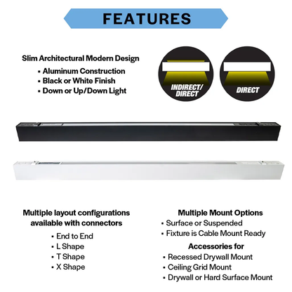 Topaz (LSA4-50PCS-BL ~ T77049) ~ 4 FT, 3-WATTselect, 50W Max, 3-CCTselect, LED, Architectural Linear Strip