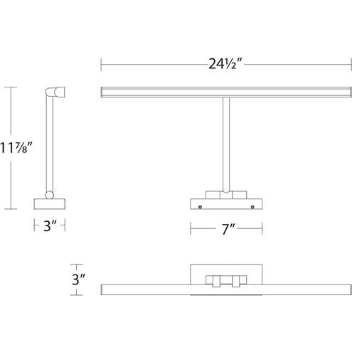 WAC Lighting ~ Reed ~ 25 inch, 17 watt, Black ~ Picture Light