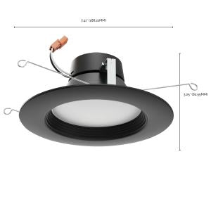 (8 pack) Satco S11835 9WLED/RDL/5-6/CCT-SEL/120V/BL Retrofit Downlight