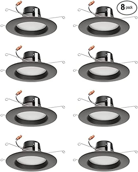 (8 pack) Satco S11837 9WLED/RDL/5-6/CCT-SEL/120V/BZ Retrofit Downlight