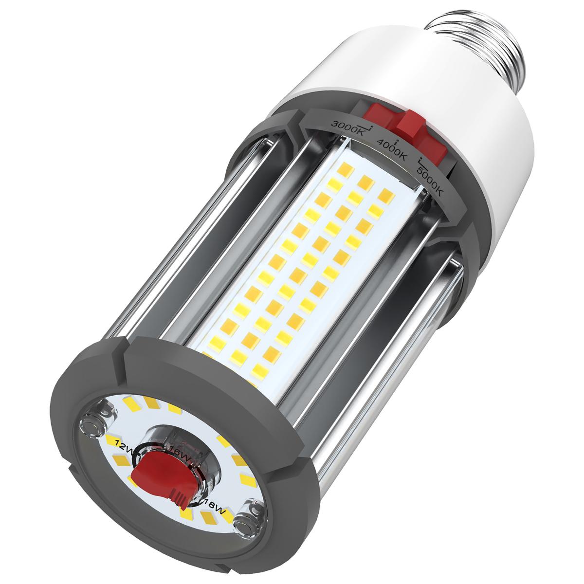 Satco (S23146) ~ 3-WattSelect, 18w Max, 3-CCT, LED, Corncob Lamp, HID Replacement