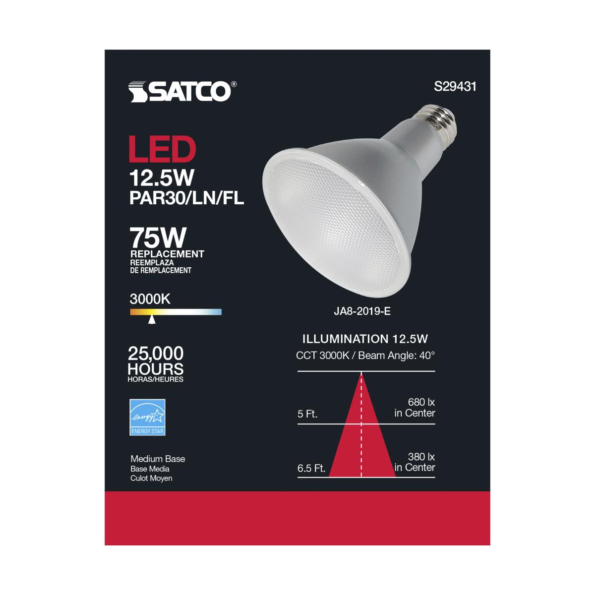 (12 pack) Satco S29431 ~PAR30 LED Spot Lamp