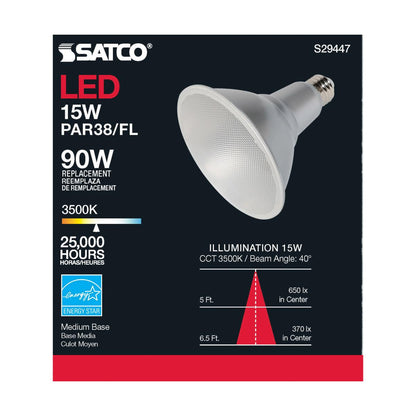 (6 Pack) Satco S29447 15PAR38/LED/40'/935/120V