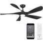 WAC (F-105L) - SWIRL 5 - 56 inch, 4-CCT, LED light, Matte Black, 6 Speeds-Silent DC motor ~ Ceiling Fan