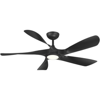 WAC (F-105L) - SWIRL 5 - 56 inch, 4-CCT, LED light, Matte Black, 6 Speeds-Silent DC motor ~ Ceiling Fan