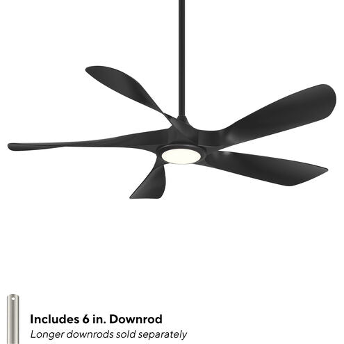 WAC (F-105L) - SWIRL 5 - 56 inch, 4-CCT, LED light, Matte Black, 6 Speeds-Silent DC motor ~ Ceiling Fan