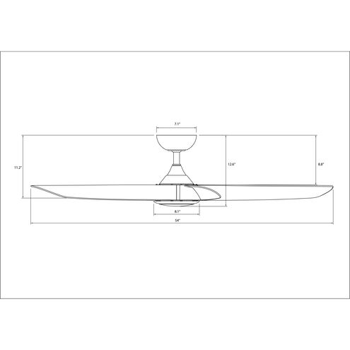 WAC (F-105L) - SWIRL 5 - 56 inch, 4-CCT, LED light, Matte Black, 6 Speeds-Silent DC motor ~ Ceiling Fan